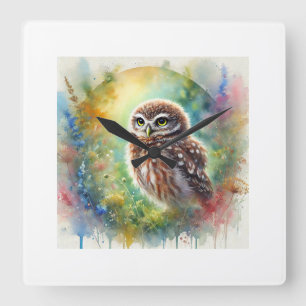Reloj Cuadrado Little Owl 200924AREF128 - Watercolor