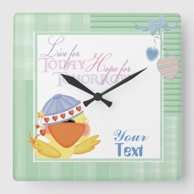 Reloj Cuadrado Live For Today Wall Clock (Anverso)