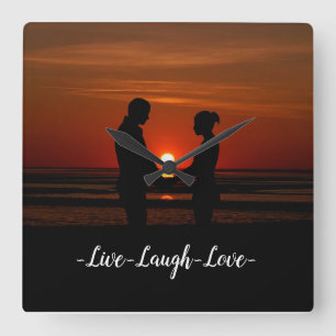 Reloj Cuadrado Live Laugh Love