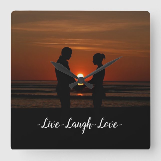 Reloj Cuadrado Live Laugh Love (Anverso)