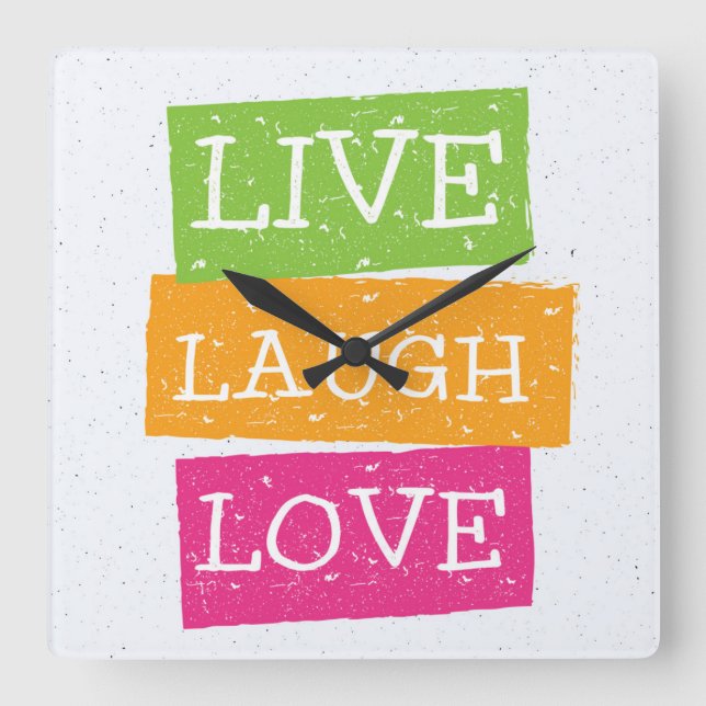 Reloj Cuadrado Live Laugh Love 2 (Anverso)