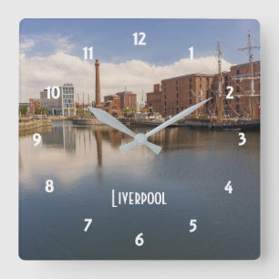 Reloj Cuadrado Liverpool Salthouse Dock Merseyside Travel Photo