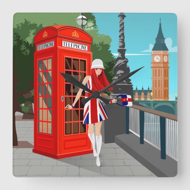 Reloj Cuadrado Llamada de Londres (Anverso)