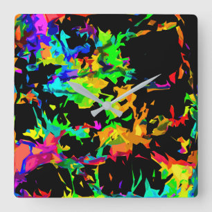 Reloj Cuadrado Llamas coloreadas