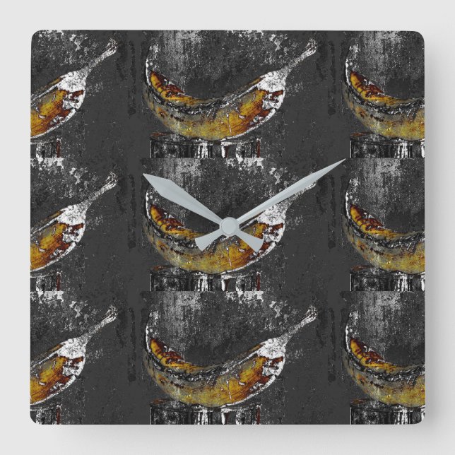 Reloj Cuadrado llano de plátano (Anverso)