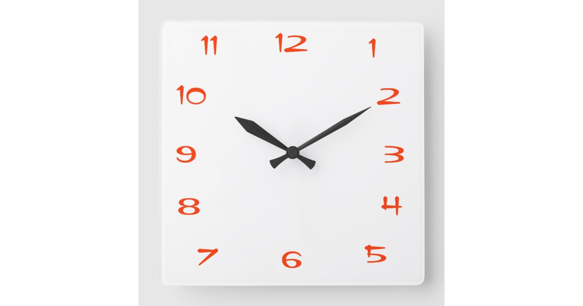 De hecho Viscoso comienzo Reloj Cuadrado Llanta roja y blanca>Reloj de pared de cocina cuad |  Zazzle.es