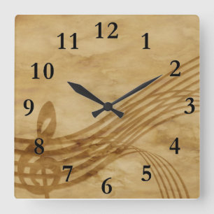 Reloj Cuadrado Llave del violín