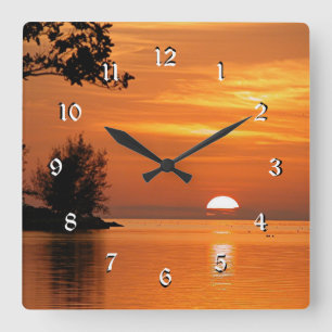 Reloj Cuadrado Llave Oeste, puesta de sol en Florida