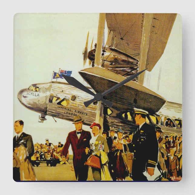Reloj Cuadrado Llegada de Imperial Airways (Anverso)