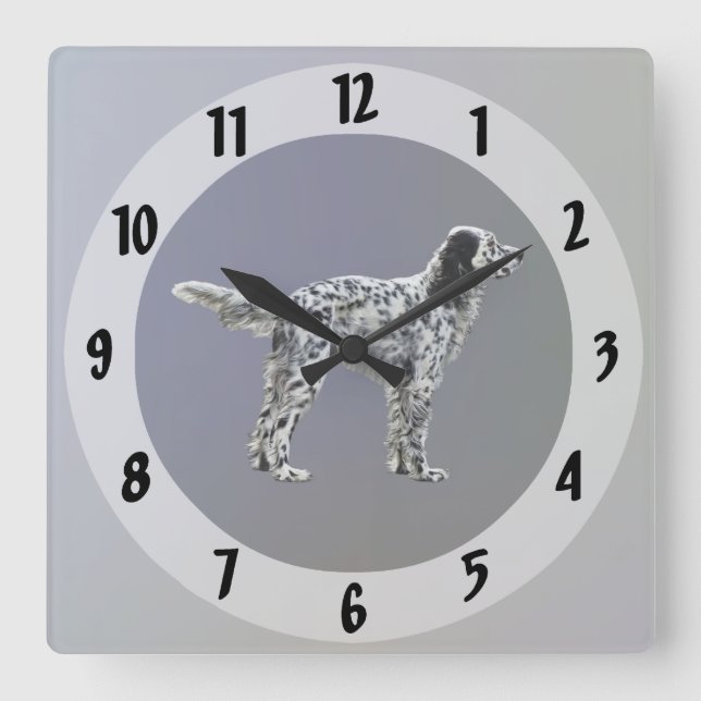 Reloj Cuadrado LLewellin Setter (Anverso)