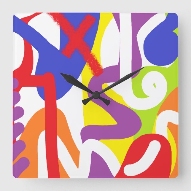 Reloj Cuadrado LLUVIA DE ORGULLO LGBTQ+ inspirada en abstracto /  (Anverso)