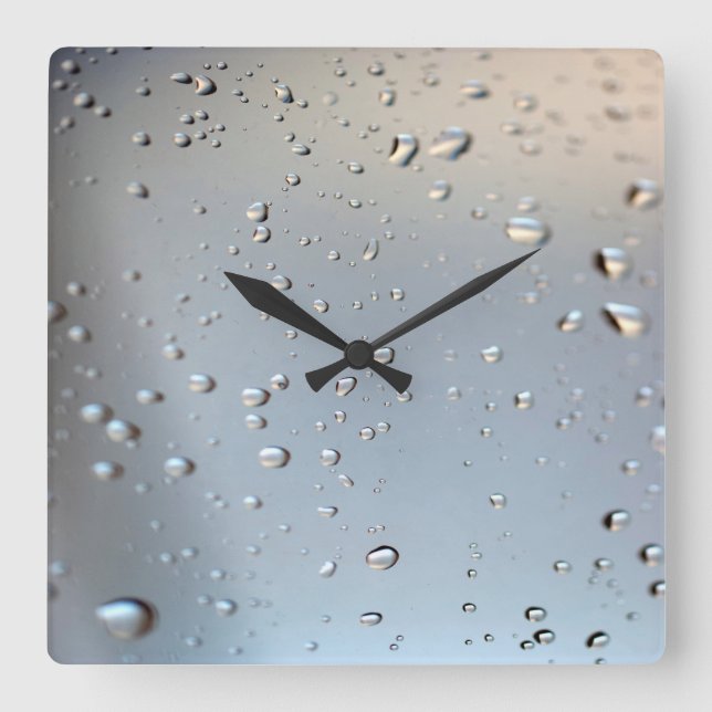 Reloj Cuadrado Lluvia en la ventana (Anverso)