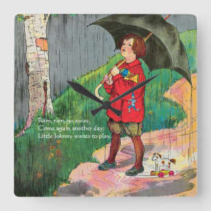 Reloj Cuadrado Lluvia, Lluvia, Vete - Rima Infantil de Mamá Oca