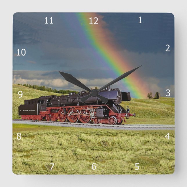 RELOJ CUADRADO LLUVIA Y TREN* (Anverso)