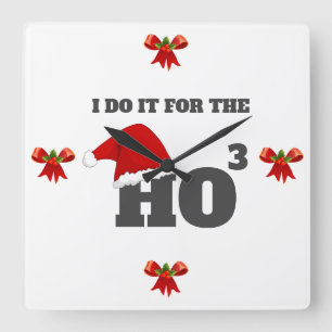 Reloj Cuadrado Lo hago por el texto de ho ho ho ho ho ho navidade