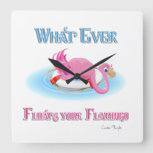 Reloj Cuadrado Lo Que Sea Que Flote Tu Flamingo 3