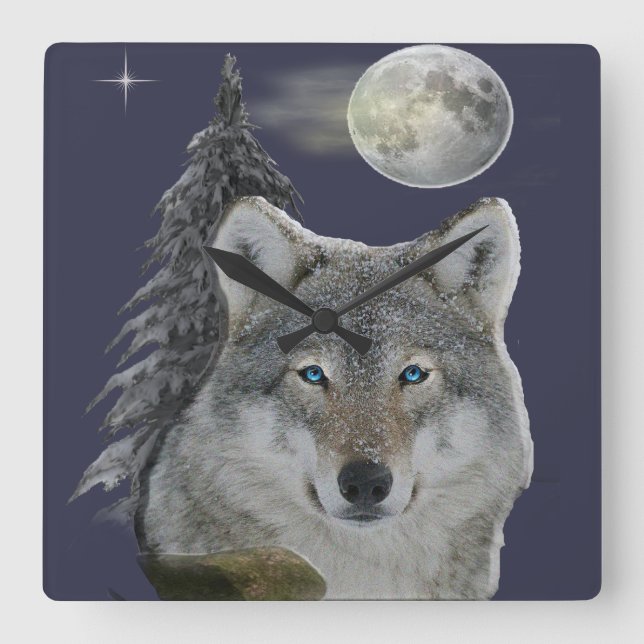 Reloj Cuadrado lobo (Anverso)