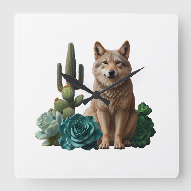 Reloj Cuadrado Lobo4: (Anverso)