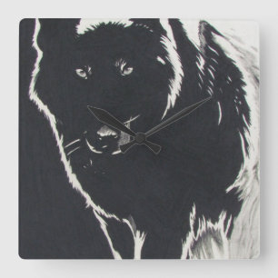 Reloj Cuadrado Lobo de la sombra