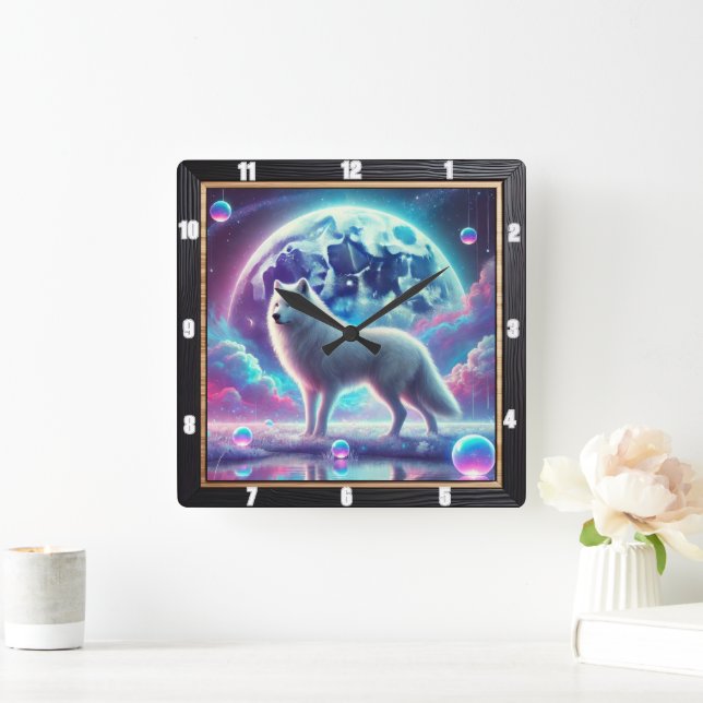 Reloj Cuadrado Lobo lunar Dream (Hogar)