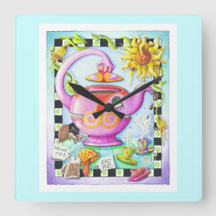 RELOJ CUADRADO LOCO POR LA FIESTA DEL TÉ