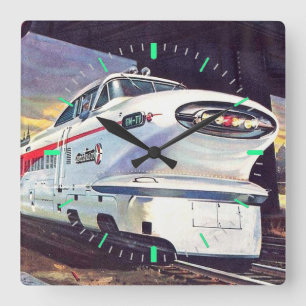 Reloj Cuadrado Locomotora Diesel