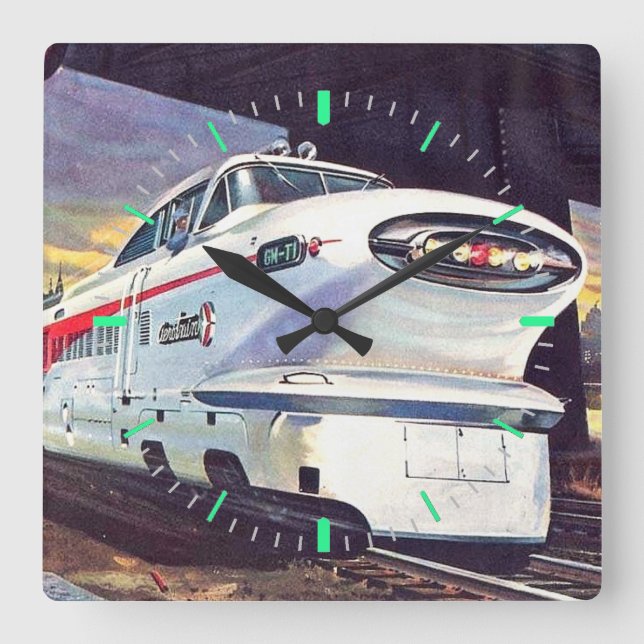 Reloj Cuadrado Locomotora Diesel (Anverso)