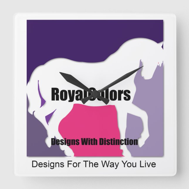 Reloj Cuadrado Logo de RoyalColours (Anverso)