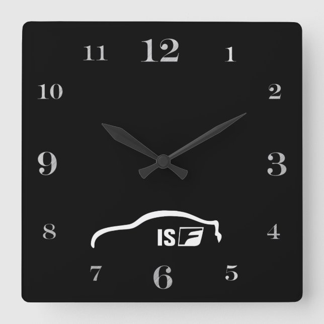 Reloj Cuadrado Logotipo blanco de la pincelada de ISF (Anverso)