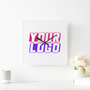 Reloj Cuadrado Logotipo de la compañía