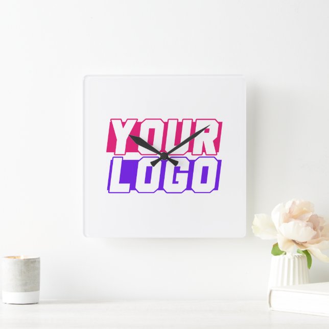 Reloj Cuadrado Logotipo de la compañía (Hogar)