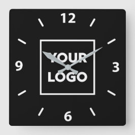 Reloj Cuadrado Logotipo de negocio del Personalizado en negrita s