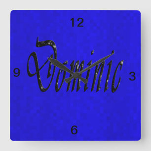 Reloj Cuadrado Logotipo Dominic Name,