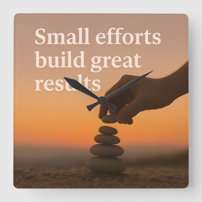 Reloj Cuadrado Lograr la grandeza un paso a la vez (Anverso)