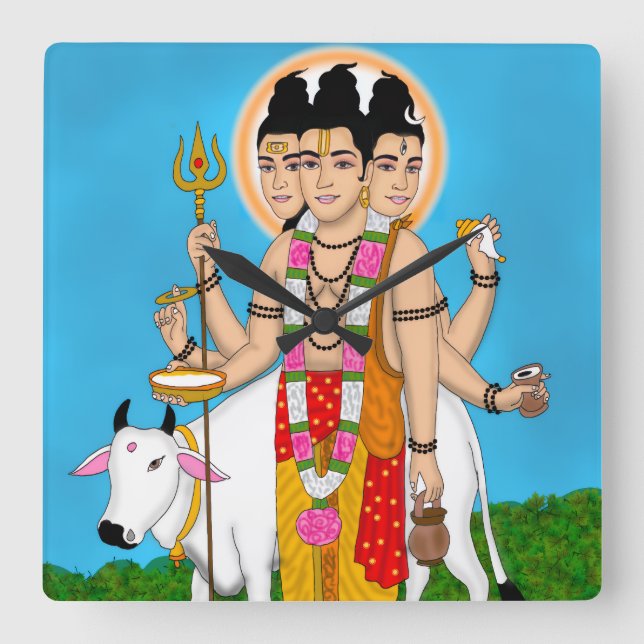 Reloj Cuadrado Lord Dattatreya Clock (Anverso)