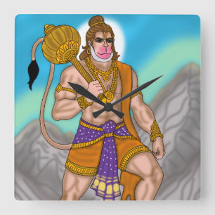 Reloj Cuadrado Lord Hanuman Clock