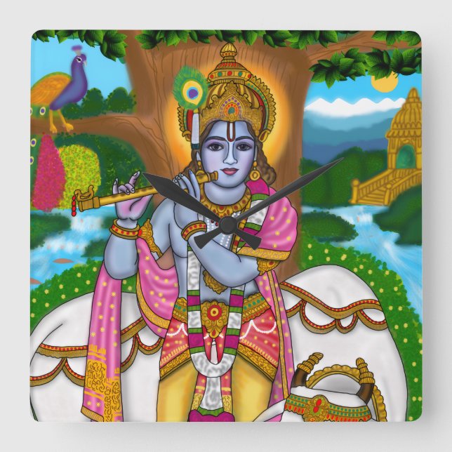 Reloj Cuadrado Lord Krishna Clock (Anverso)