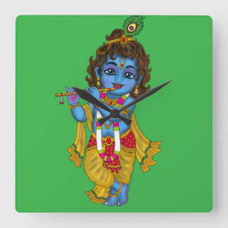 Reloj Cuadrado Lord Krishna Wall Clock 
