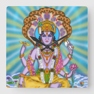 Reloj Cuadrado Lord Vishnu Clock