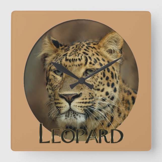 Reloj Cuadrado Los amantes del leopardo (Anverso)