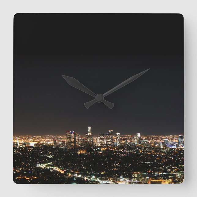 Reloj Cuadrado Los Angeles Night (Anverso)