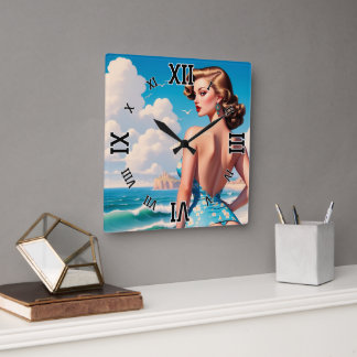 Reloj Cuadrado Los bollos necesitan el sol para un concepto de ar