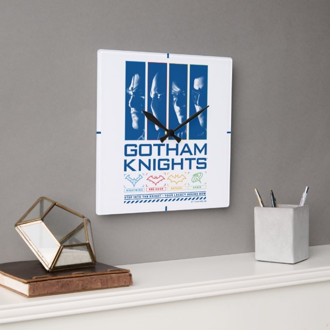 Reloj Cuadrado Los Caballeros Gotham Enfrentan Paneles (Oficina)