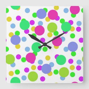 Reloj Cuadrado Los círculos abstractos y divertidos dan luz