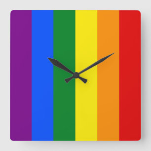 Reloj Cuadrado Los colores del arcoiris