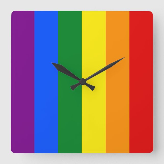 Reloj Cuadrado Los colores del arcoiris (Anverso)
