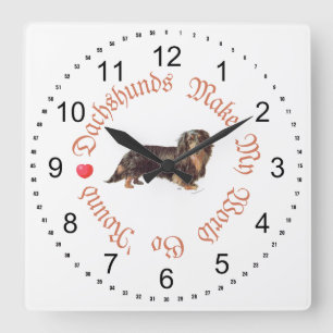 Reloj Cuadrado Los Dachshunds hacen mi mundo