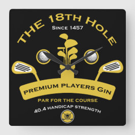 Reloj Cuadrado Los divertidos regalos de golf del 18º Golf Hole