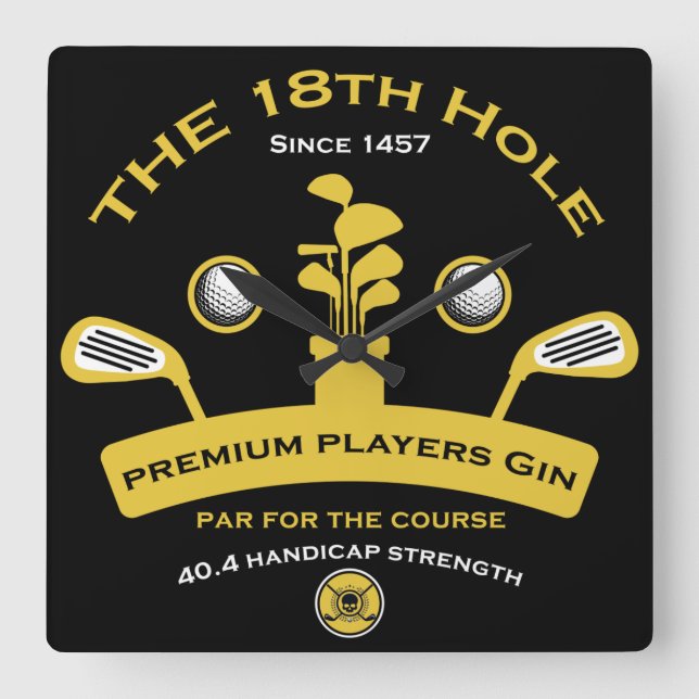 Reloj Cuadrado Los divertidos regalos de golf del 18º Golf Hole (Anverso)