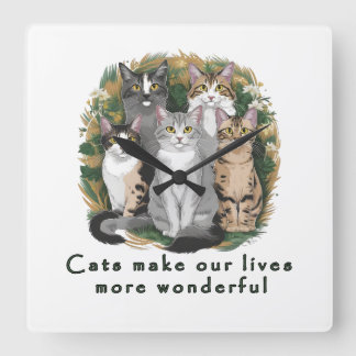 Reloj Cuadrado Los Gatos Hacen Nuestras Vidas Más Maravillosas Am